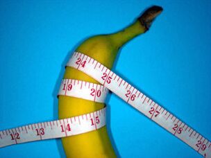bananas ir centimetras simbolizuoja padidėjusį penį